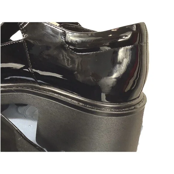 Dream Pairs Chunky Platform Mary Jane Shoes Black Patent Lug Sole 8.5 - Picture 11 of 12